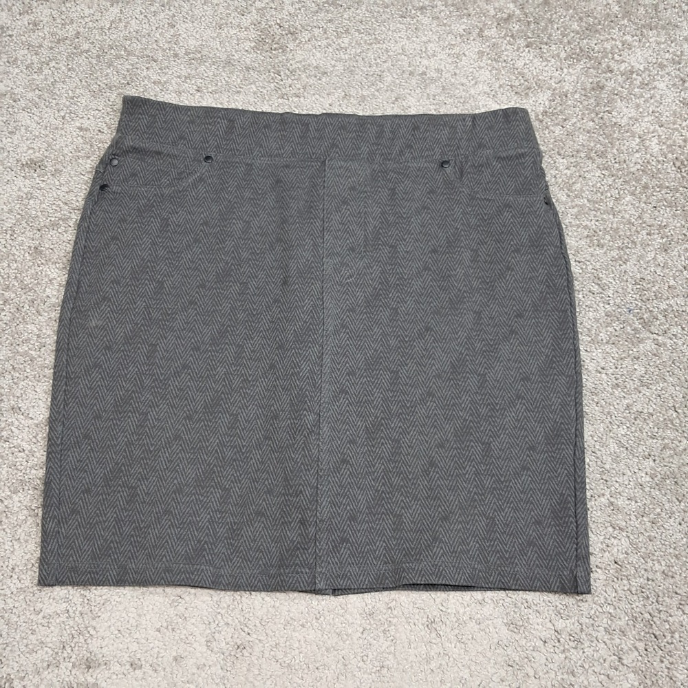 Liverpool Jeans Company Magnet Grey Herringbone Pull On Pencil Skirt 12/31 7871